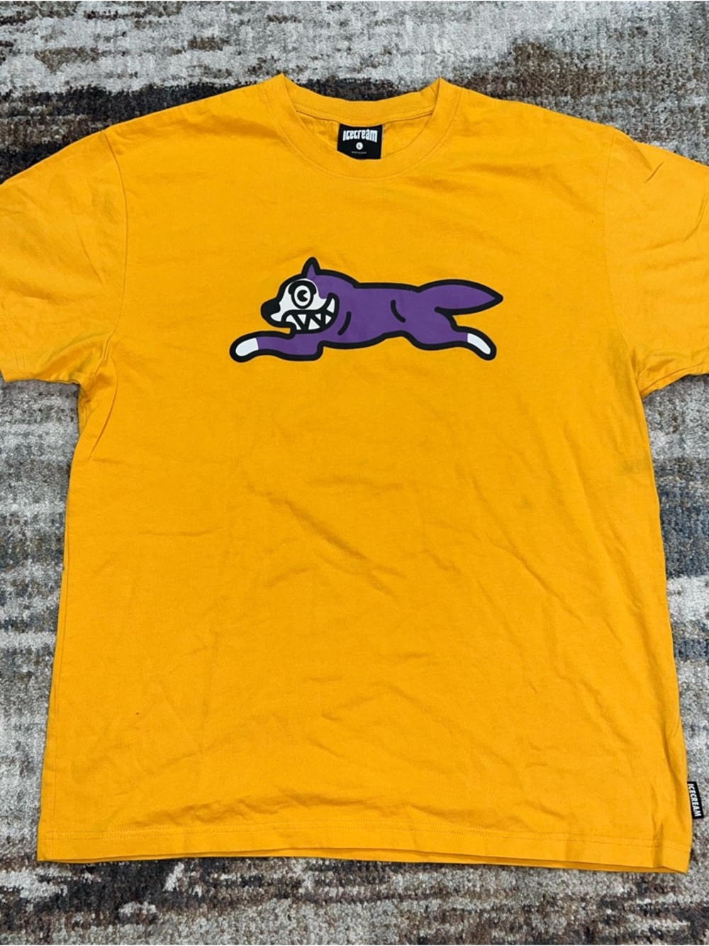 NEW Billionaire Boys ICECREAM Running Dog Graphic T-Shirt Lakers Colorway